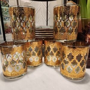 Gorgeous Culver Valencia 22k Lowball Glasses